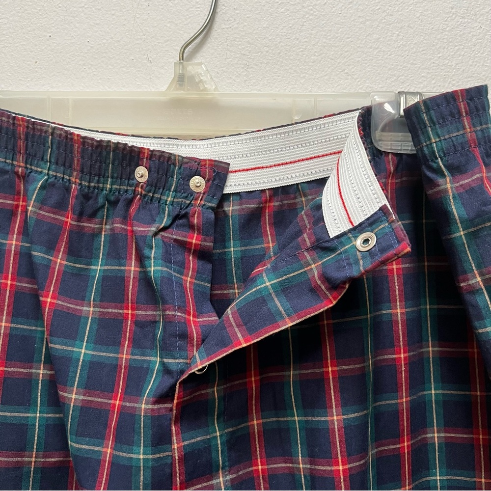 Oscar de la Renta Men’s M/L Pajamas Set Blue Red Plaid Designer Luxury Sleepwear - Picture 13 of 16